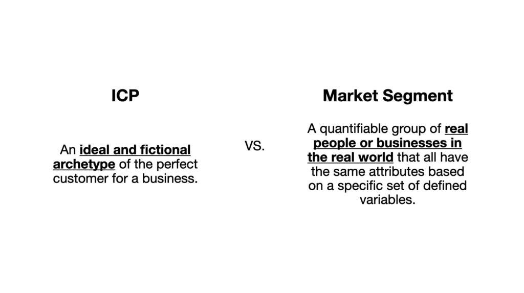 market segment vs marketing persona vs ideal customer profile (icp)
